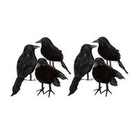 Non-Brand Lot de 6X Oiseau Corbeau Plume Accessoire De Halloween Décoration De Fête