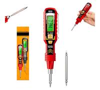 Non-Contact Voltage Tester with LCD Display, Smart Voltage Test Pen, 2-in-1 Intelligent Digital Display Voltage Tester, High-Accuracy Electrical Tester for AC/DC Circuit Detection (Red)