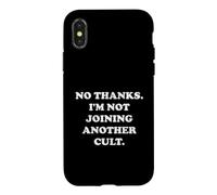 Non Merci. Je ne rejoins Pas Un Autre culte. Drôle de Blague Meme Coque pour iPhone X/XS