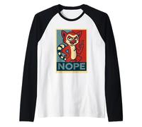 Non, Merci Raton Laveur Cartoon Attitude Style Affiche Manche Raglan