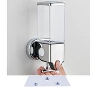 Non percé + perçage, 1000ml Savon Mural Douche shampooing et Savon avec récipient translucide Savon pour Salle de Bains, Cuisine, marché, hôtel (Transparent, 500ml)