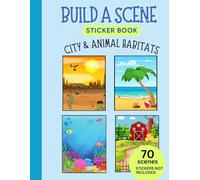 Non-Reusable Scene Sticker Album for Kids - Sticker Scene Book - 70 Landscape Style Backgrounds - Stickers Not Included - Animal Habitats & Creative Play - Travel, Rewards, Crafts, Quiet Time