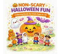 Non - scary Halloween Coloring Book: 25 Cute & sweet Halloween Designs with Colored examples/ Pumpkins, Ghosts, Witches, Monsters & More/ Big Simple ... for Toddlers, Preschoolers & Elementary Kids