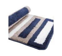 Non-Slip Bath Mat Kitchen Rug Fluffy Bathroom Rug Soft Microfiber Shower Mat, Quick Drying, Water Absorbent, Machine Washable-40 x 60cmBlue
