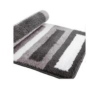 Non-Slip Bath Mat Kitchen Rug Fluffy Bathroom Rug Soft Microfiber Shower Mat, Quick Drying, Water Absorbent, Machine Washable-40 x 60cmGrey