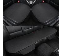 Non-Slip Car Seat Pad for Summer Breathable and Refreshing, New Universal Bottom Seat Covers for Cars of Front Seats, Breathable & Anti-Slip Cotton Car Seat Covers with Pocket (Black,Full Backseats)