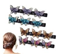 Non Slip Crystal Hair Clamp Hairpins, Fashion Duckbill Clips 3 Small Clips, Hair Styling Accessories Headwear, Crystal Braid Clips, Hair Claw Clips Non Slip, Easy To Use, Portable for Holiday Birthday