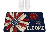 Non Slip Door Mat - Absorbent Patriotic Theme Rug, 28.74x16.92Inches Waterproof Dirt Trapping Floor Mats, Entryway Welcome Mat for Porch Patio Kitchen Garage House Home Indoor