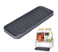Non Slip Drip Tray, Silicone Bar Mat Catcher, Waterproof Grid Mat with Spill Control, Coffee Station Rug, Flexible Rubber Tray with Drainage Design, Kitchen Counter Protector for Beverage