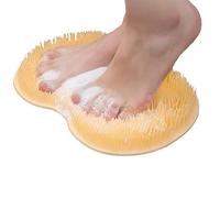 Non-Slip Silicone Massage Pad,Silicone Shower Foot Scrubber Mat,Wall Mounted Slip Suction Cups Foot Scrubber Cleaner,For Bath, Seniors, Men And Women (Yellow)