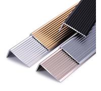 Non Slip Stair Nosing Stair Edge Protector Strip, Wide 3cm 4cm 5cm 7cm 10cm Aluminum Stair Nose Edging Trim Strip L Shaped Step Edge Trim Strip For Indoor And Outdoor(Black,7cm)(Black,3cm)