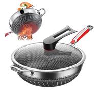 Non -steak poêle, non -stick -frying poêle à frire | Scratch résistant léger résistant avec une casserole coulissante avec couvercle pour cuisiner des œufs de soupe pour crêpes cuisine