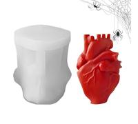 Non-Stick Human Heart Cake Mold - 8.1x6.5x10.1cm Handmade 3 D Human Heart Silicone Mold, Non Stick Craft-Making Tool for Muffin Dessert Clay Cement Resin Cupcake Topper Chocolate Soap
