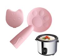 Non Stick Rice Paddle - Ricce Scooper | Rice Cooker Paddles, Cat Shape Ricce Spoons With Storage Holder & Thickened Handle For Ric Cookers, Dining Table