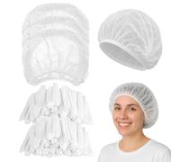 Non-tissées Bonnet Respirant, 100 Pcs charlotte cheveux de 19 pouces de Blanc, Alimentaire charlottes cheveux pour la cuisine ou le dentiste, Pour hommes/femmes