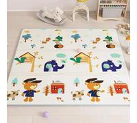 Non Toxique Épais 1cm Epe Bébé Activité Gymnase Bébé Ramper Tapis De Jeu Tapis Pliant Tapis Bébé Jeu Tapis Pour Enfants Tapis De Sécurité-180x150x1cm-Jaune Clair