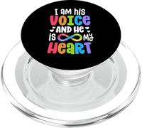 Non Verbal Autistic Mum Acceptance I Am His Voice PopSockets PopGrip pour MagSafe