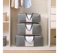 Non Woven Quilts Sac de rangement Paquet de déménagement Sac de duffle-coat Humidité-Proof Sac de vêtements - S Gris