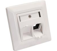 NoName 76201R Kit cadre pour 2x RJ45 Bu/LSA insert, Keystone SNAP-In, blanc RAL9010