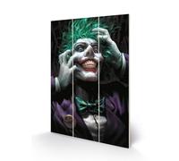 Noname Dc Comics - Joker (Crazy Close Up) - Impression Sur Bois 20x29.5