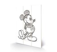 Noname Disney - Mickey Mouse Sketched - Impression Sur Bois 20x29.5