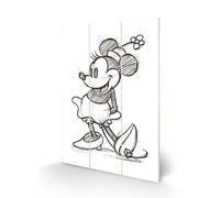 Noname Disney - Minnie Mouse Sketched - Impression Sur Bois 20x29.5