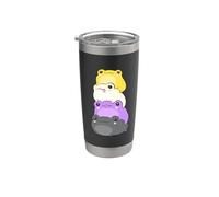 Nonbinary Flag Color Frogs Subtle Enby Pride Cute Aesthetic Gobelet isotherme en acier inoxydable double paroi