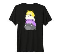 Nonbinary Flag Color Frogs Subtle Enby Pride Cute Aesthetic T-Shirt Haut de Gamme