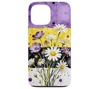 Nonbinary Flowers Enby Pride Flag Colors Floral Watercolor Coque pour iPhone 13 Pro Max