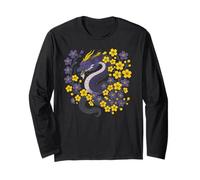 Nonbinary Japanese Dragon Enby Pride Flag Colors Floral Manche Longue