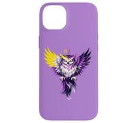 Nonbinary Owl Bird Enby NB Pride Flag Colors Tattoo Style Coque pour iPhone 14 Plus