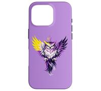 Nonbinary Owl Bird Enby NB Pride Flag Colors Tattoo Style Coque pour iPhone 16 Pro