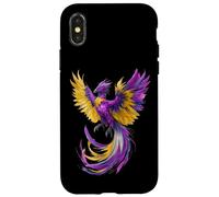Nonbinary Phoenix Bird Enby Pride Flag Rising From Ashes Coque pour iPhone X/XS