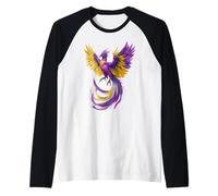 Nonbinary Phoenix Bird Enby Pride Flag Rising From Ashes Manche Raglan