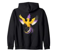 Nonbinary Phoenix Bird Enby Pride Flag Rising From Ashes Sweat à Capuche
