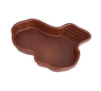 NONDK 1 PCS Reptile Piscine Amphibiens Accessoires avec Rampe Reptile Bol D' Marron pour Tortue Tortue Hamster Léopard,B