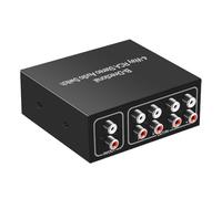 NONDK 1 Pièce 4 Ports Commutateur Audio Bidirectionnel Boîtier Commutateur Rotatif Audio Plug and Play Répartiteur Audio en Métal pour Téléviseur Console de Casque
