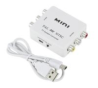NONDK 1 Pièce Mini PAL NTSC Bidirectionnel Convertisseur de Système TV Commutateur ABS Convertisseur de Système Vidéo PAL vers NTSC NTSC vers PAL Connexion Composite TV Bidirectionnelle
