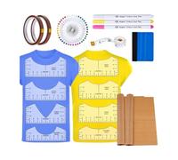 NONDK 18 Pièces D'Accessoires de Sublimation, Outil D'Alignement de Vinyle de Guide de Règle de T-Shirt, Presse à Chaud, Feuille Antiadhésive, Résistant à la Chaleur