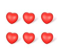 NONDK 6pcs 1,5 Pouces Coeur Rouge Balles Anti-Stress Balle de Pression Saint Valentin en Forme de Coeur Balle Anti-Stress en Mousse pour Récompense de Scolaire