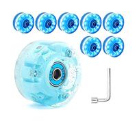 NONDK 8 PièCes de Patins à roulettes Lumineuses à Paillettes avec Roulements InstalléS 32 X 58 Mm 78A, Bleu