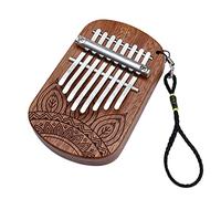 NONDK 8 Touches Kalimba Doigt Africain Pouce Piano Acajou Clavier en Bois Instrument à Percussion Cadeau de Musique pour DéButant