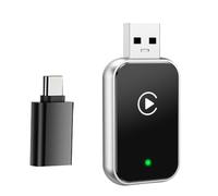NONDK Adaptateur CarPlay sans 2 en 1 Android Auto WiFi et Bluetooth avec Commande Vocale et Boîtier IA Intelligent Filaire vers sans