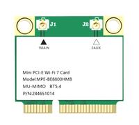 NONDK Adaptateur WiFi 7 Mini-PCIE TRI Band 2,4G / 5G / 6GHz Network Wiless Network Adaptateur de Carte WiFi 7 Mini-PCIE Adaptateur pour Win10 / 11