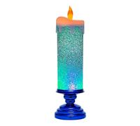 NONDK Bougies de Noël LED à Couleur Changeante, Bougie à Eau avec Paillettes, sans Flamme, Table de Bureau, Facile à Utiliser, 27,5 X 8 Cm, Bleu