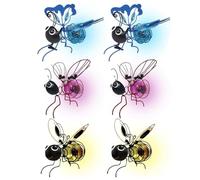 NONDK Bougs de Simulation de Simulation D'Abeilles Solaires Insectes Insectes Lumières de Nuit 6 Pcs