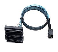 NONDK Câble de Serveur de Disque Dur Mini SAS SFF-8643 à 4X29Pin SFF-8482 3.33TF/1M