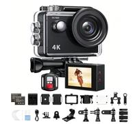 NONDK Caméra d'action EK7000 4K30FPS 20MP WiFi Étanche, Télécommande, Zoom 4X, Compatible avec Microphone Externe