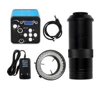 NONDK Caméra de Microscope Vidéo VGA 13MP 1080P avec Objectif C Zoom 1-130 X et Lumière Réglable en Luminosité pour la Réparation de Téléphone Prise UE