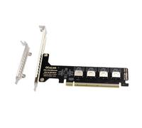 NONDK Carte D'Extension PCI-E X16 à 4 Ports Oculink SFF8611&8612 pour Disque Dur SSD NVME PCIe - Adaptateur pour Extension de Carte Mère